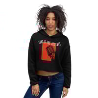 Image 1 of Women's Love is the Message Cropped Hoodie - available in black, dark grey, & green