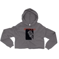Image 3 of Women's Love is the Message Cropped Hoodie - available in black, dark grey, & green