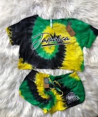 Jamaica tyedye crop set 