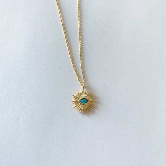 Image of Turquoise evil eye necklace 