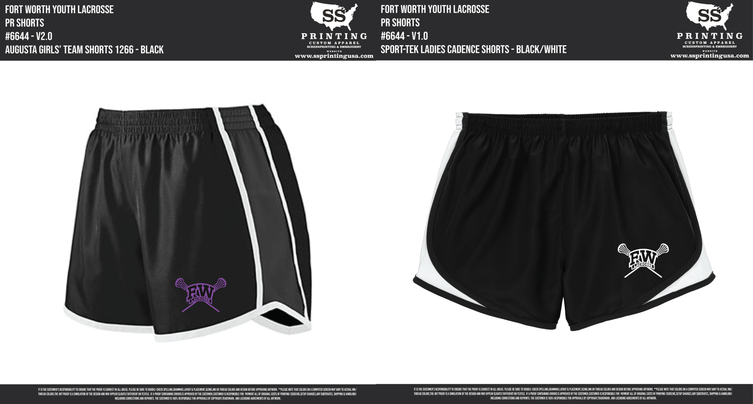 Image of Youth Augusta Shorts / Sport-Tek Cadence Shorts - Black/White