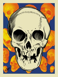 Image 1 of VOODOO GLOW SKULL Silkscreen Print (glows in the dark!)