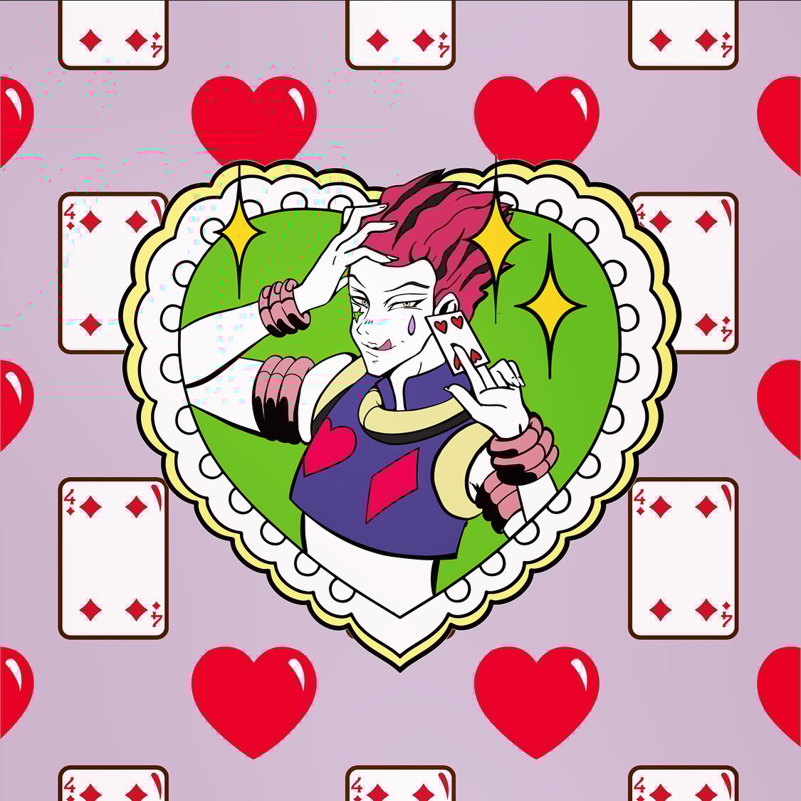 Image of Hisoka - Villaintine's Hearts | SOFT ENAMEL PIN