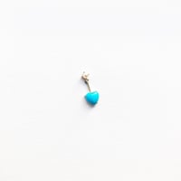 Image 1 of  Turquoise Heart Mini Bar Earring