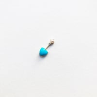 Image 2 of  Turquoise Heart Mini Bar Earring