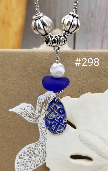 Image of Fine Silver-Handmade Pendant- Sea Glass- Necklace- #298