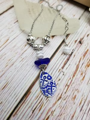 Image of Fine Silver-Handmade Pendant- Sea Glass- Necklace- #298