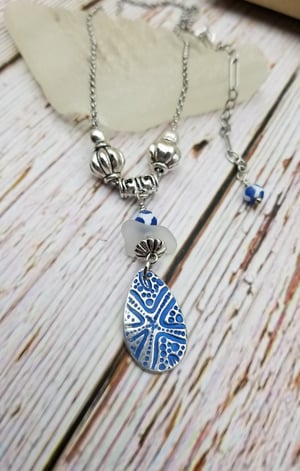 Image of Fine Silver- Handmade Pendant- Sea Glass- Necklace- #299