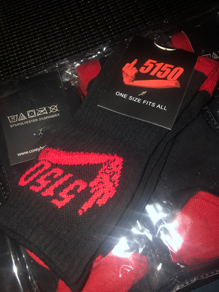 Image of 5150 Side Socks Black/Red