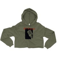 Image 2 of Women's Love is the Message Cropped Hoodie - available in black, dark grey, & green