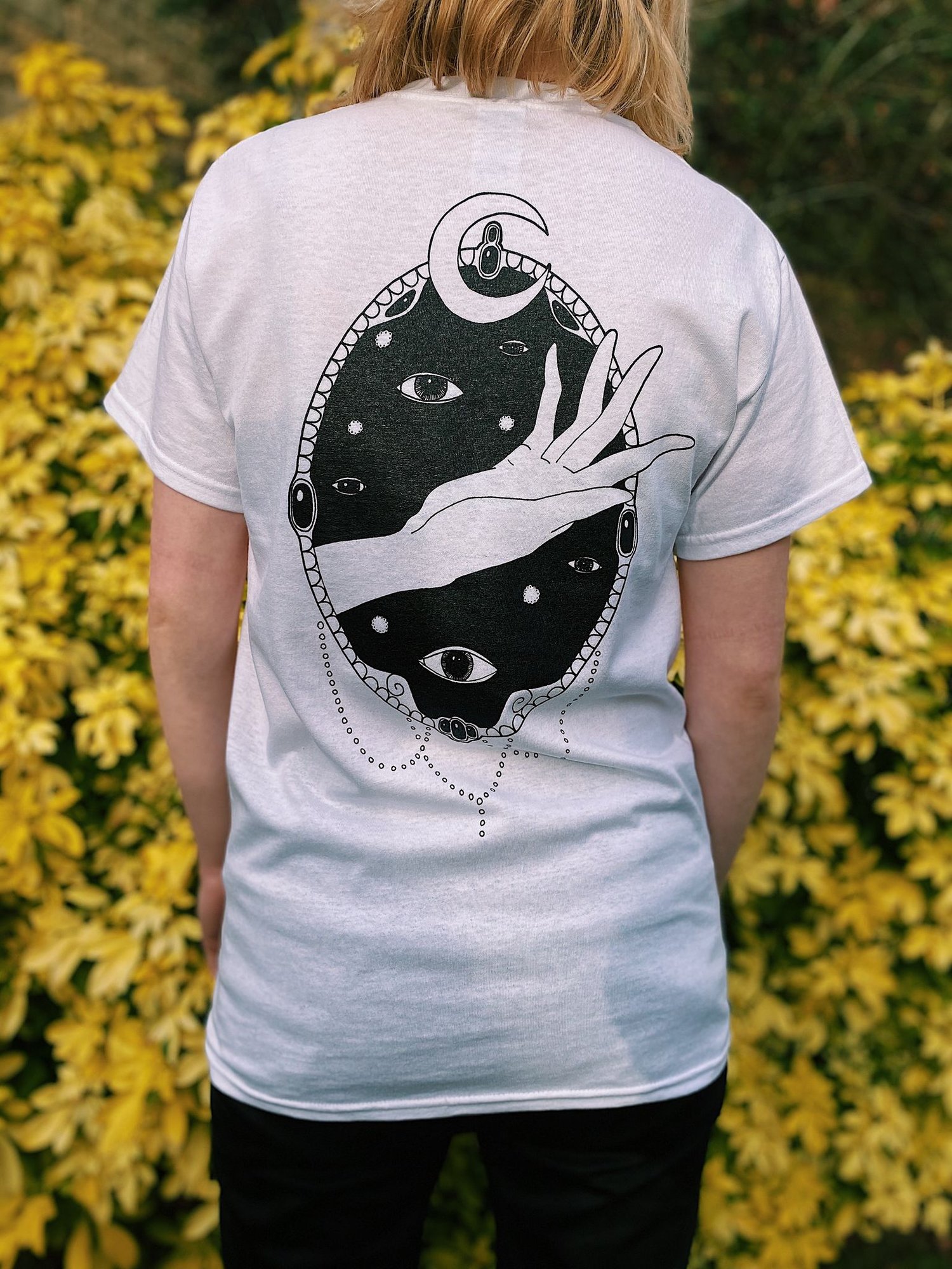 Image of 'Mirror' White (Front and Back Design) T-Shirt