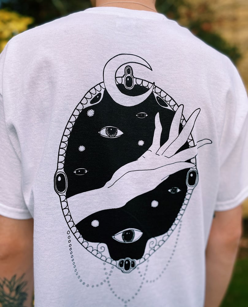 Image of 'Mirror' White (Front and Back Design) T-Shirt