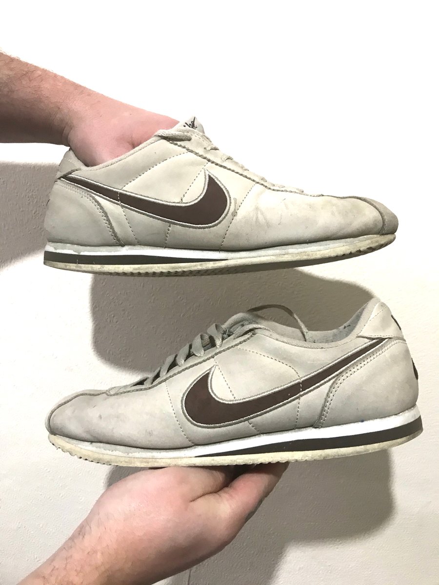 Image of Nike Waffle Cream/Brown Trainers