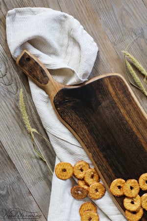 Image of Charcuterie serving board, cheese serving board - ebonized oak