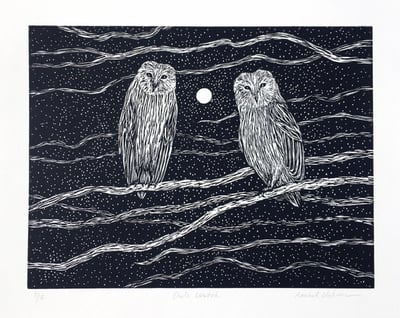 Image of Owls watch ~ relief print