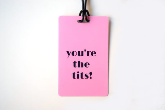 Image of You're the Tits! Luggage Tag