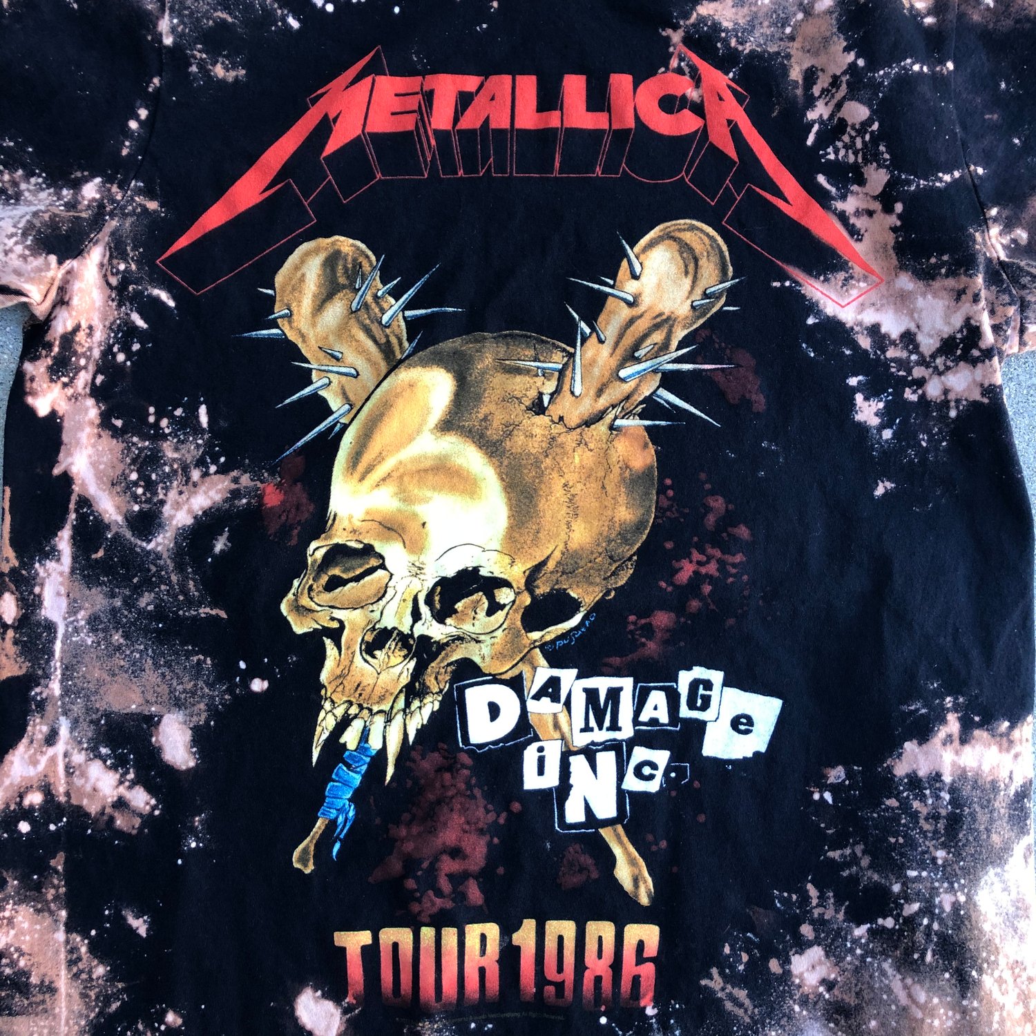 Metallica bleached outlet t shirt