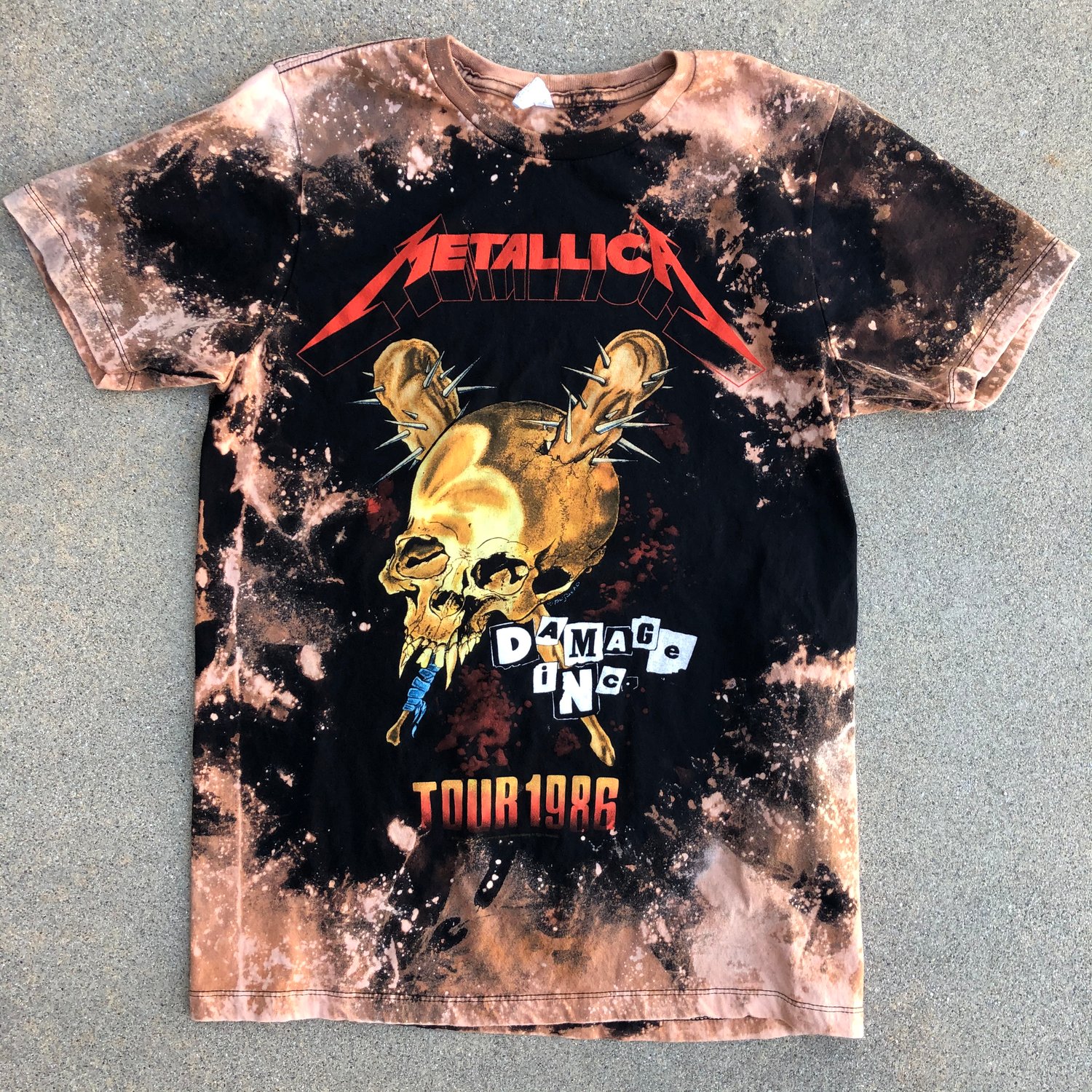 Metallica shirts bleached on sale