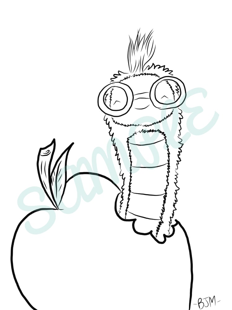 Image of 'Ello, Im a Worm Coloring Sheet