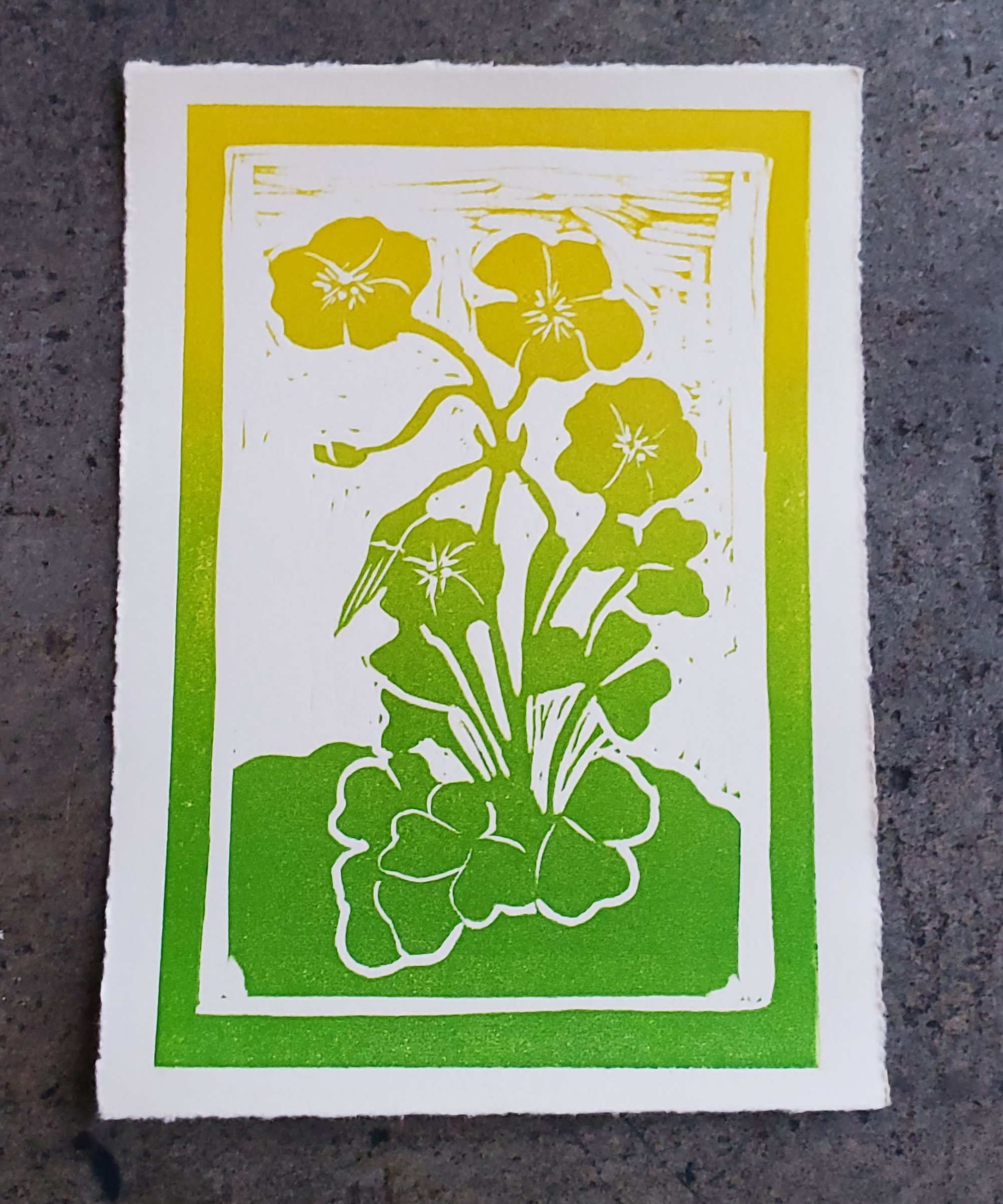 Image of 💛 Oxalis Flower Block Print 💚