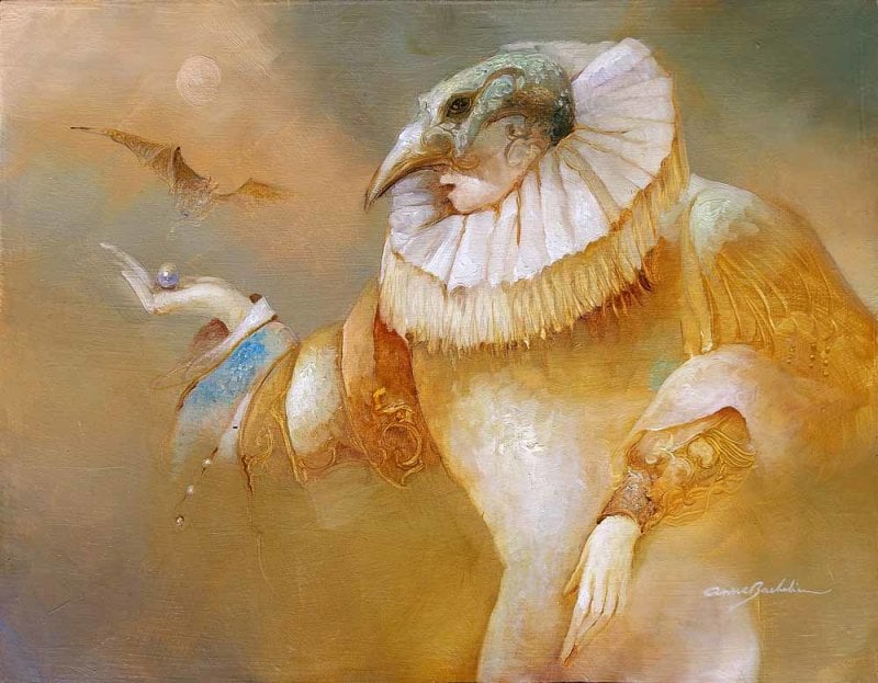 Image of ANNE BACHELIER ORIGINAL OIL PAINTING - 'PAPAGENO'