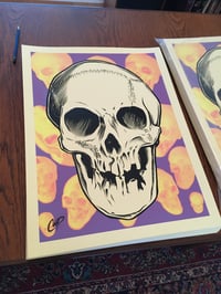 Image 2 of VOODOO GLOW SKULL Silkscreen Print (glows in the dark!)