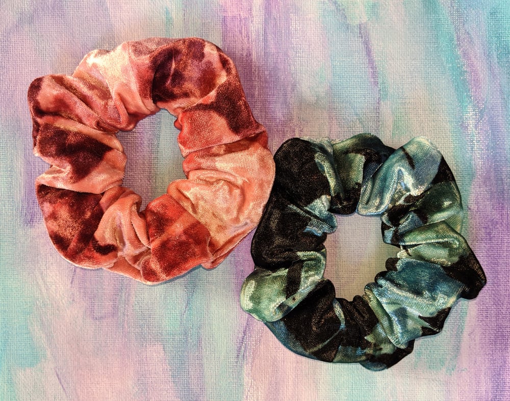 Image of Floral Velvet Scrunchies
