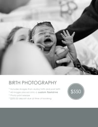 Birth Photography Deposit