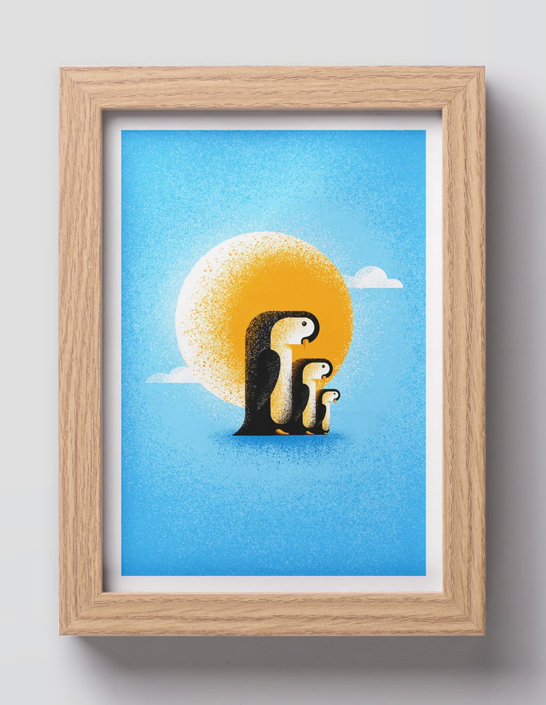 Image of PENGUINS IN THE SUN 15×21