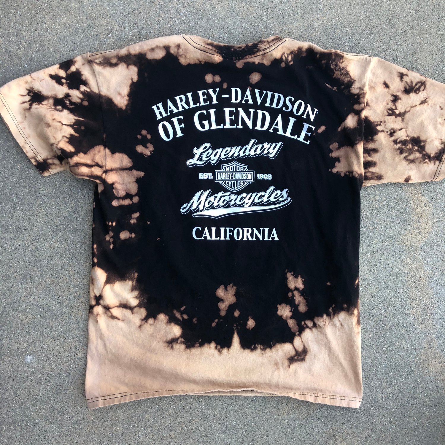 Image of Custom Bleached Harley Davidson “Skull/Wings” Tee