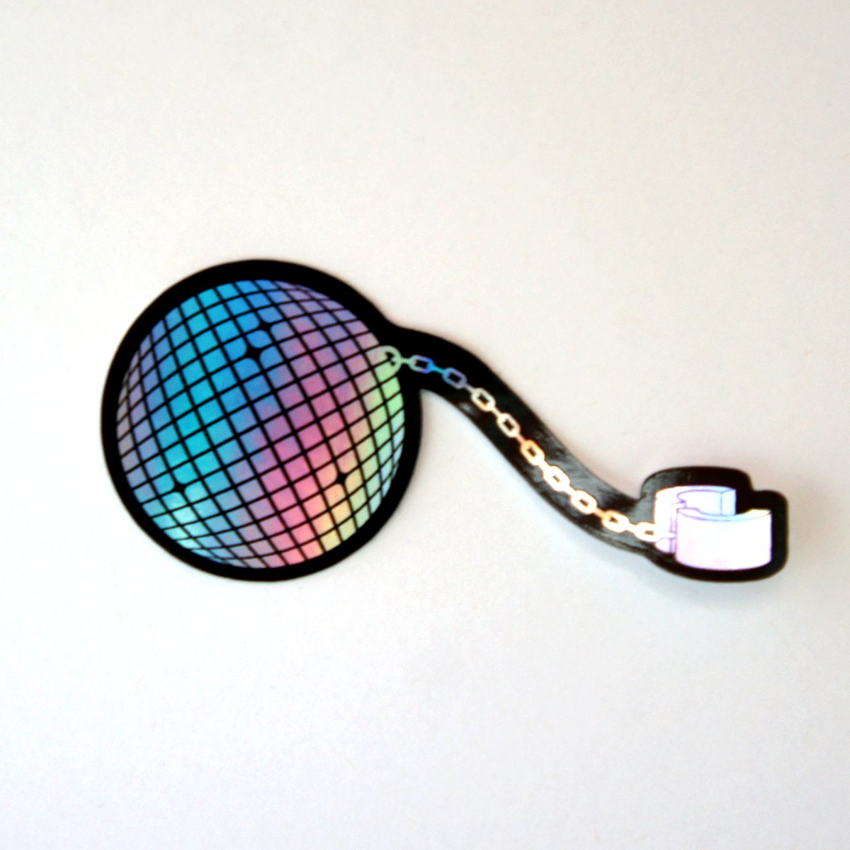 Disco Ball and Chain Holographic Sticker
