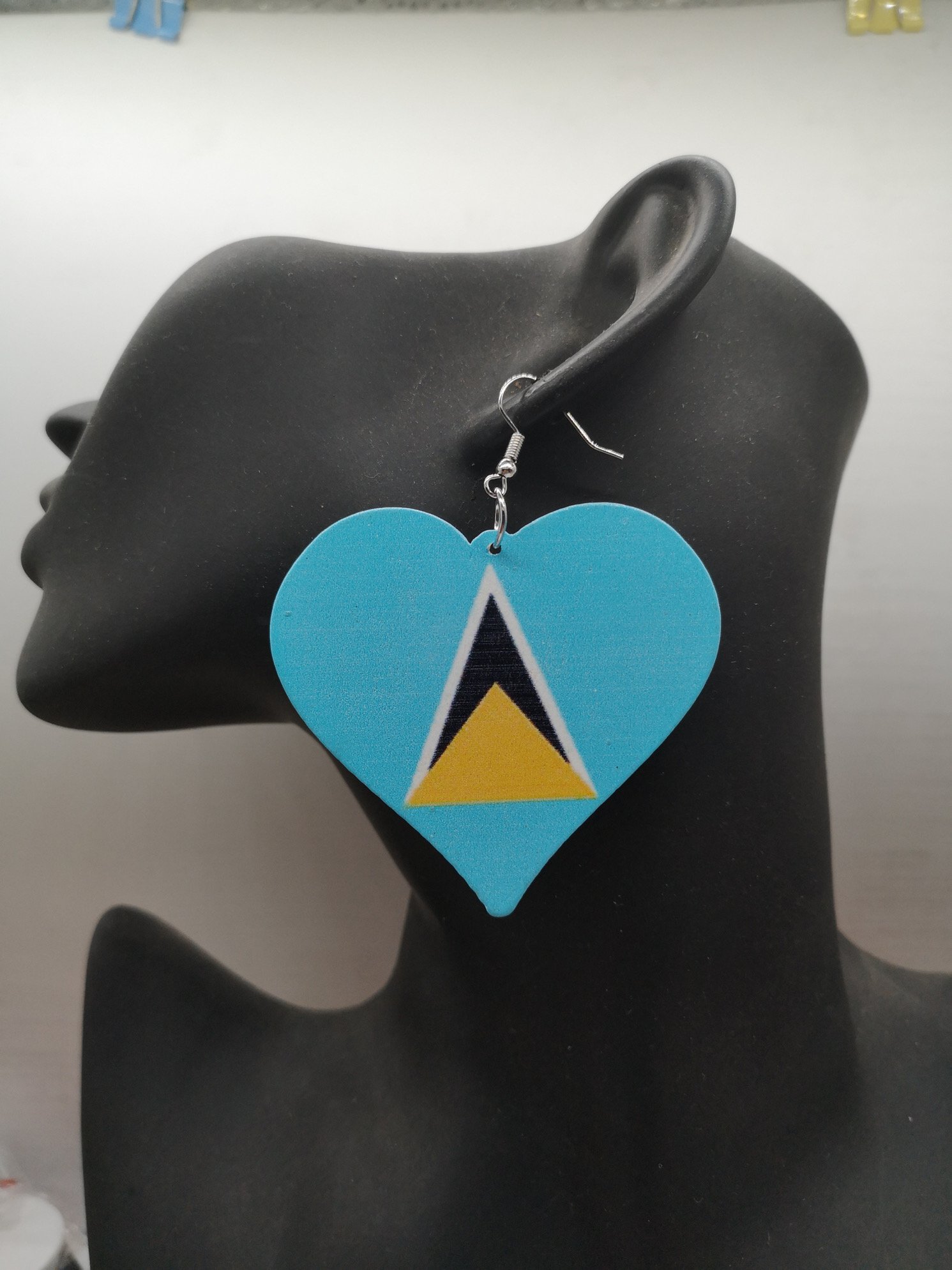 Image of Handmade Caribbean Wooden Earrings (Tell us your country)