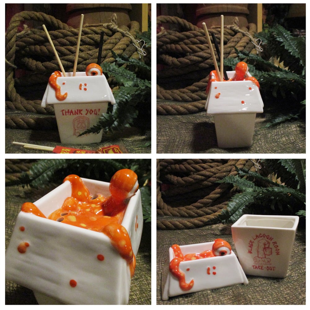 CREATURE FROM THE CRAB RANGOON "Spicy" Orange Limited Edition 11oz 2-Piece Ceramic Tiki Mug