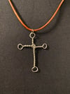 Stainless Steel Cross Leather Necklace