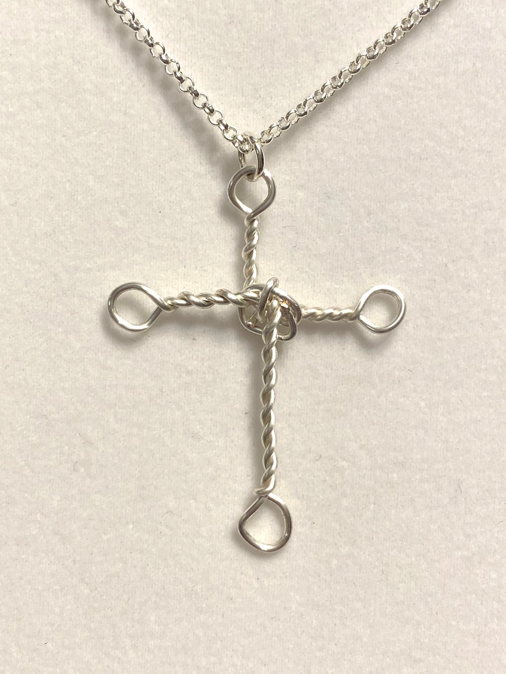 Silver Cross and Chain Necklace