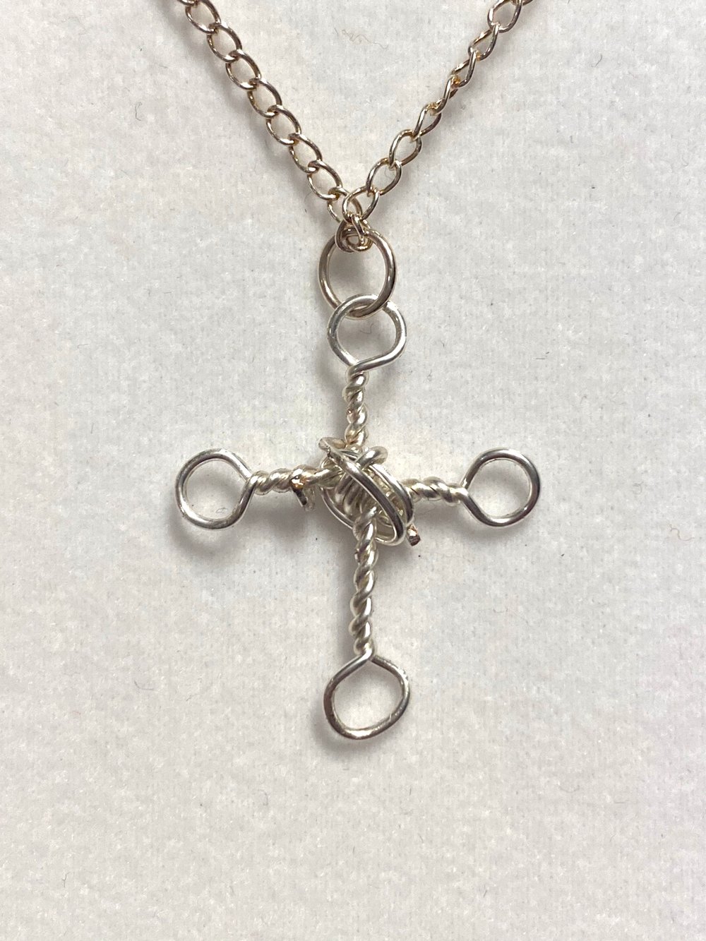 Silver Cross and Chain Necklace