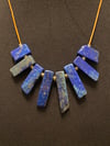 Lapis Tab Leather Necklace