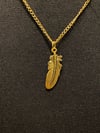 Gold Feather and Chain Necklace