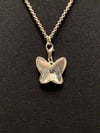 Crystal Butterfly Pendant and Silver Chain Necklace