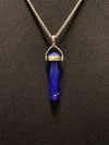 Lapis Spear Pendant and Stainless Steel Chain Necklace
