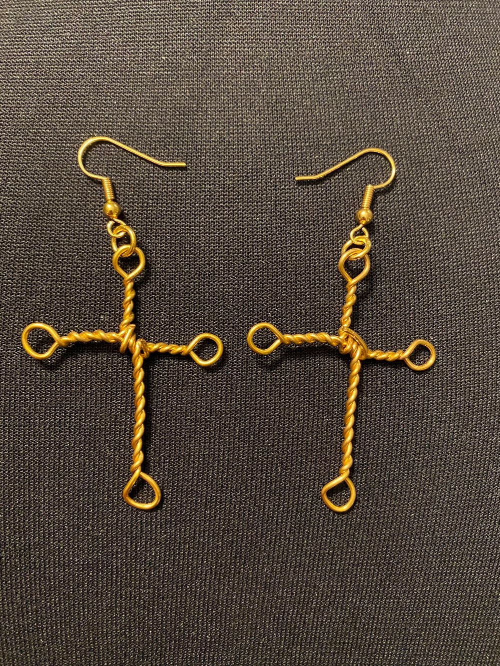 Gold Cross Earrings