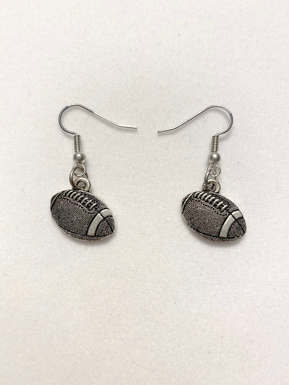 Silver Football Earrings