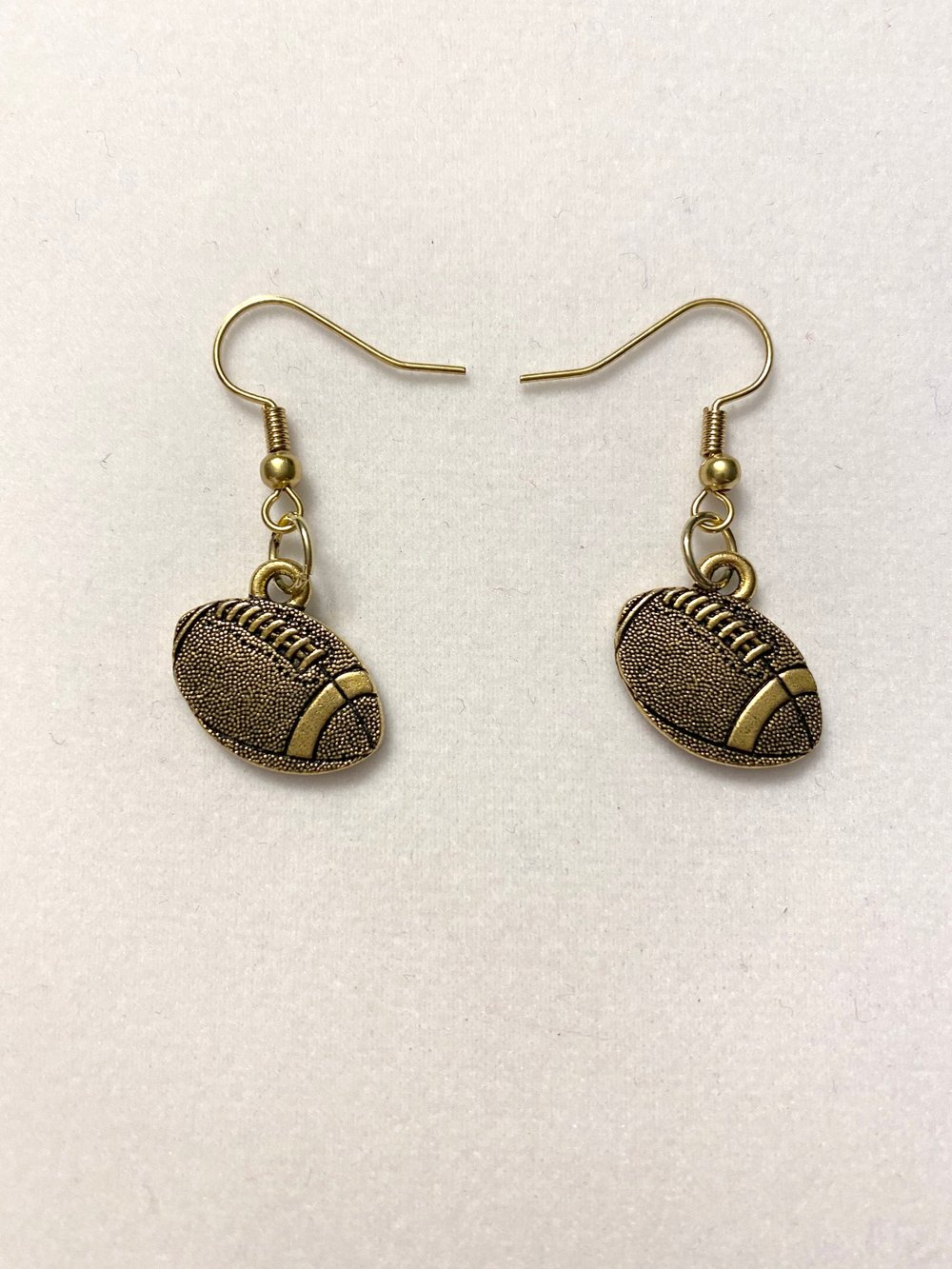Gold Football Earrings