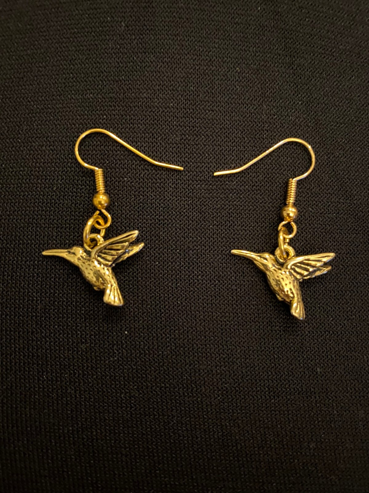 gold hummingbird earrings