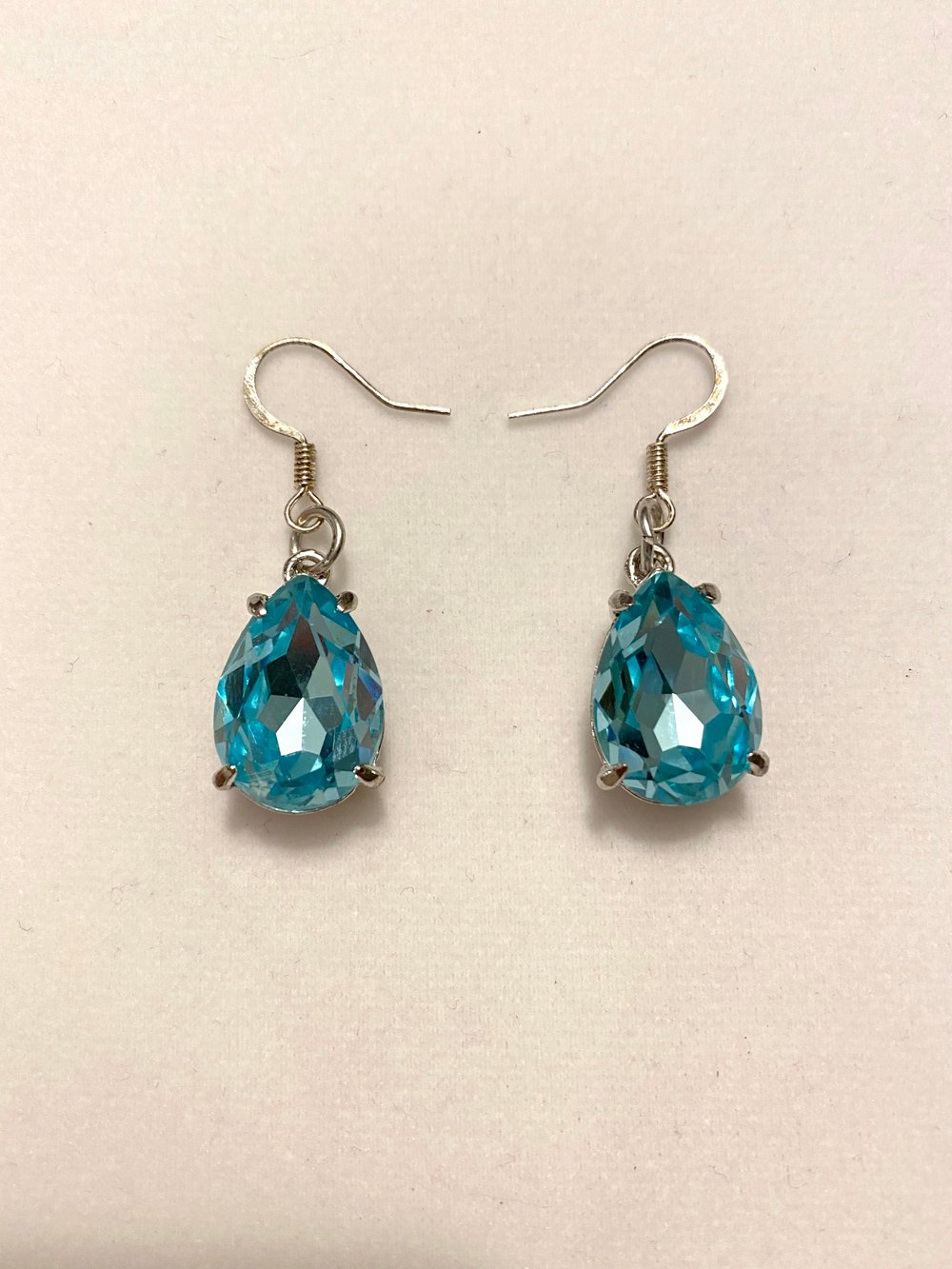 Turquoise Glass Silver Earrings
