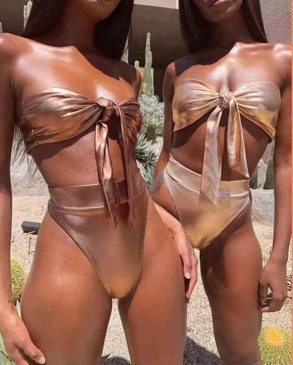 bronze swimsuit