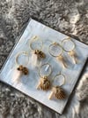 Gold Palm Tree and Shell Small Hoop