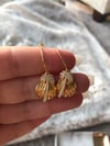 Gold Palm Tree and Shell Small Hoop
