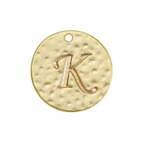 Image 5 of Gold Initial Coin Hoops