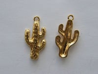 Image 3 of Gold Cactus Hoops